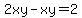 2xy+-+xy+=+2