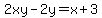 2xy-2y+=+x%2B3