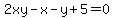 2xy-x-y%2B5=0
