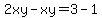 2xy-xy=3-1