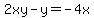 2xy-y=-4x