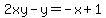2xy-y=-x%2B1