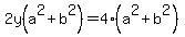 2y%28a%5E2+%2B+b%5E2%29+=+4%28a%5E2+%2B+b%5E2%29