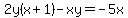 2y%28x%2B1%29-xy=-5x
