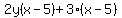 2y%28x-5%29+%2B+3%28x-5%29