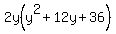 2y%28y%5E2%2B12y%2B36%29