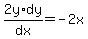 2y%2Ady%2Fdx=-2x