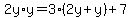 2y%2Ay=3%282y%2By%29%2B7