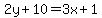 2y%2B10+=+3x%2B1