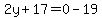 2y%2B17=0-19
