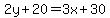 2y%2B20=3x%2B30