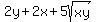 2y%2B2x%2B5sqrt%28xy%29