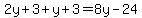 2y%2B3%2By%2B3=8y-24