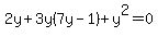 2y%2B3y%287y-1%29%2By%5E2=0