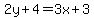 2y%2B4=3x%2B3