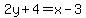 2y%2B4=x-3