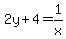 2y%2B4+=+1%2Fx