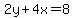 2y%2B4x=8