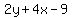 2y%2B4x-9