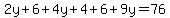 2y%2B6%2B4y%2B4%2B6%2B9y=76