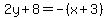 2y%2B8=-%28x%2B3%29