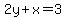 2y%2Bx=3
