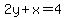 2y%2Bx=4