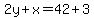 2y%2Bx=42%2B3