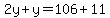 2y%2By=106%2B11