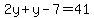 2y%2By-7=41