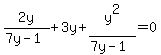 2y%2F%287y-1%29%2B3y%2By%5E2%2F%287y-1%29=0