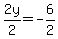 2y%2F2=-6%2F2