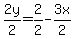 2y%2F2=2%2F2-3x%2F2