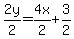 2y%2F2=4x%2F2%2B3%2F2