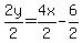 2y%2F2=4x%2F2-6%2F2