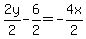 2y%2F2-6%2F2=-4x%2F2