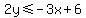 2y%3C=-3x%2B6