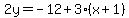 2y=-12%2B3%28x%2B1%29