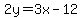 2y=3x-12