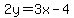 2y=3x-4