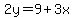 2y=9%2B3x