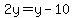 2y=y-10