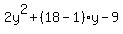 2y%5E2%2B%2818-1%29y-9