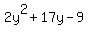 2y%5E2%2B17y-9