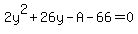2y%5E2%2B26y-A-66=0