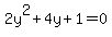 2y%5E2%2B4y%2B1=0