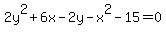 2y%5E2%2B6x-2y-x%5E2-15=0