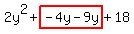 2y%5E2%2Bhighlight%28-4y-9y%29%2B18