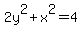 2y%5E2%2Bx%5E2=4