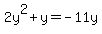 2y%5E2%2By=-11y